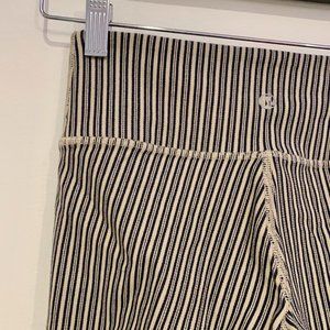 Lululemon Striped Creme and Navy Leggings